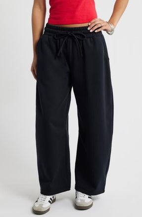 BP. Barrel Leg Fleece Sweatpants in Black at Nordstrom, Size Xx-Small