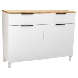 Wanderlust Deco Aparador de madera de 2 cajones y 2 puertas 120x40x76