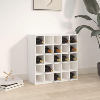 vidaXL Vidaxl - Botellero De Madera Maciza De Pino Blanco 56x25x56 Cm
