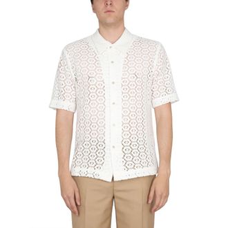 S&eacute;fr Noam Shirt Nemesia - Heren - Korte mouwen Overhemden - Beige - M - Overhemden