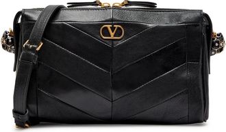 Valentino Garavani Vlogo Panelled Leather Shoulder bag - Black - One Size