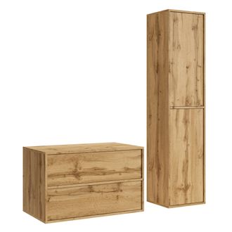 Badplaats Badplaats Mobile Sottolavabo Mali 80 Cm - Rovere - Mobile Con Colonna