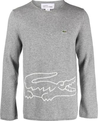 Comme Des Gar&ccedil;ons Rondgebreide trui - Heren - Ronde hals truien - Grijs - S - Wol - Truien & Vesten