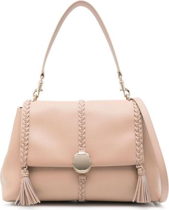 Chloé medium Penelope leather shoulder bag - women - Linen/Flax/Calf Leather - One Size - Neutrals