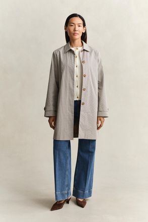 GANT Women Checked Car Coat (XXL) OAT BEIGE