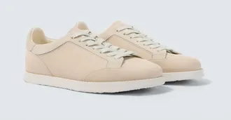Brunello Cucinelli Suede-trimmed leather sneakers