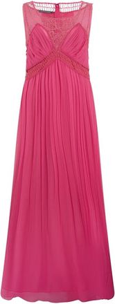 Alberta Ferretti Geplooide zijden chiffon japon - Dames - Avondkleed - Roze - XL - Chiffon - Kleedjes