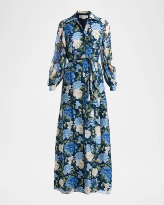 Sachin & Babi Priscilla Chiffon Shirt Gown