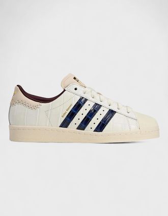 adidas Mens Adidas x Wales Bonner Superstar Croc Wonder White Collegiate Navy - Size: 9