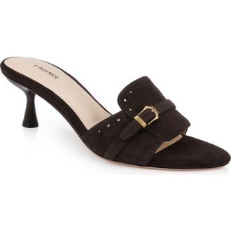 L'agence Lina Slide Sandal in Dark Brown Suede at Nordstrom Rack, Size 5.5
