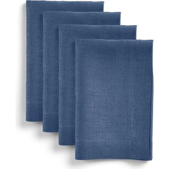 Solino Home Linen Dinner Napkins Set of 4, 20 x 20 Inch for Dining Table, Holiday and Everyday Table Decor - Diana in Vintage Blue at Nordstrom