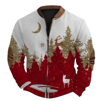 Generic 2025 Mens Christmas Sweatshirt with Zip, Long Sleeve, Casual Loose, Chic and Elegant Printed Cardigan, Autumn, Winter, Christmas, Classic Jackets, Out