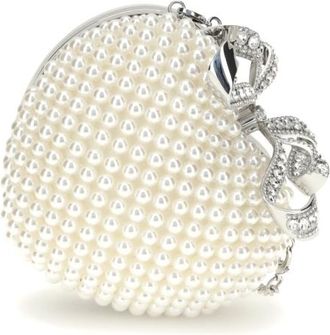 Self Portrait Self-Portrait Pearl Heart Clutch Bag