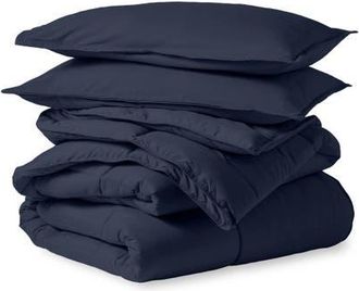 Bare Home All-Season Down Alternative Comforter Set - Oversized King in Midnight Blue at Nordstrom