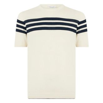 Roberto Collina Round-neck Knitwear, male, Beige, Size: XL T-shirt