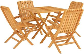 vidaXL Vidaxl - Juego De Comedor Para Jard&iacute;n 5 Piezas Madera Maciza De Teca