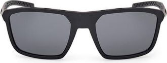 adidas 57mm Navigator Sunglasses in Matte Black /Smoke at Nordstrom