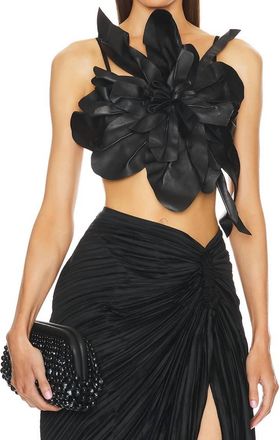 Cult Gaia Gabriela Leather Top In Black