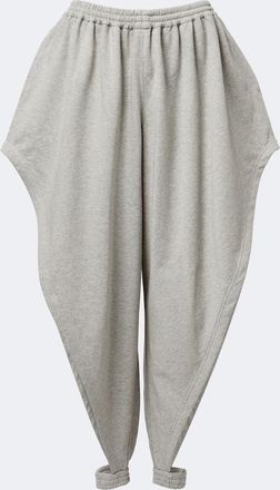Alaia Ala&iuml;a Ruffled cotton-blend fleece tapered pants