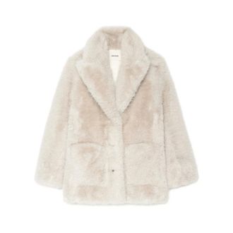 Zadig&Voltaire Faux Fur & Shearling Jackets, female, Beige, Size: XS Faux Fur Shawl Collar Leather Jacket