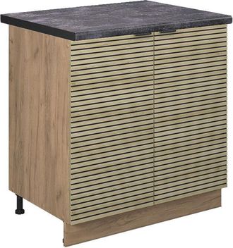 Vicco Mueble Bajo Fregadero Fame-line, Panel De Roble, 80 Cm, Et Antracita