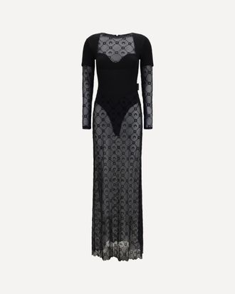 Marine Serre Layered long Dress in jersey and mesh Female S
