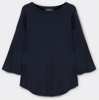 Elena Miro Stijlvolle Gebreide Top - Dames - Longsleeves - Blauw - M - Tops