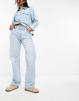 Levi's 501 - Jeans dritti lavaggio blu chiaro stile anni 90