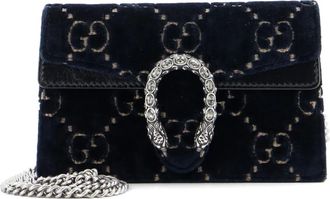 Gucci Dionysus Bag GG Velvet Super Mini crossbody bag - Blauw