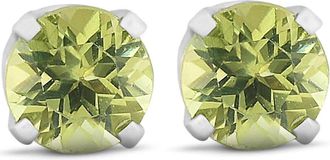 Pompeii3 Peridot Studs 14K White Gold 4mm 1/2ct
