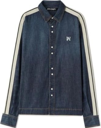 Palm Angels Stijlvol Denim Overshirt - Heren - Spijkeroverhemden - Blauw - M - Denim - Overhemden