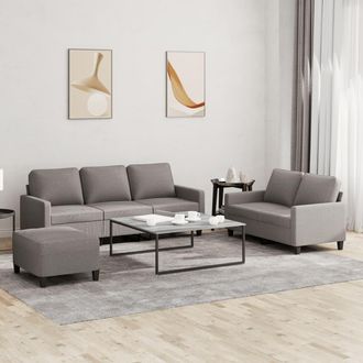 vidaXL Vidaxl - Juego De Sof&aacute;s Con Cojines 3 Piezas Tela Gris Taupe