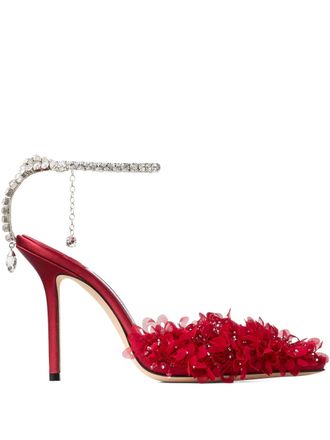 Jimmy Choo London Pumps Saeda con cristalli 100mm - Rosso