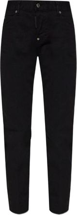 Dsquared2 Dames, Jeans, Zwart, Maat: XS Leer