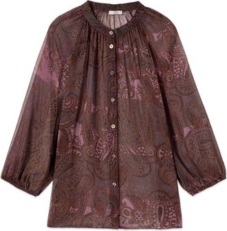 Oltre Dames, Blouses & Shirts, Bruin, Maat: S Poliester