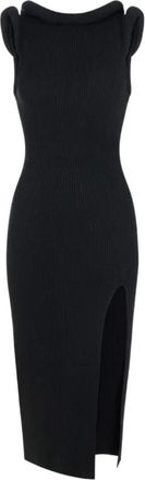 Elisabetta Franchi Kleedjes, Dames, Zwart, M, Midi Kleedjes