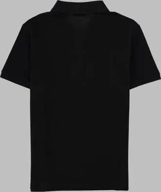 Balmain Logo-Detail Viscose Blend Polo Shirt - Black