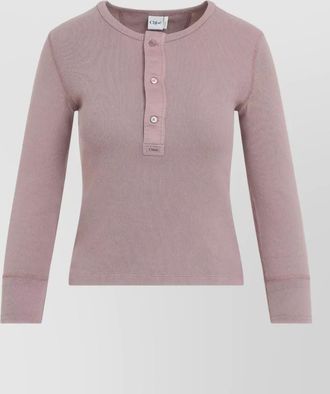 Chlo&eacute; knit pullover long sleeves crew neck ribbed