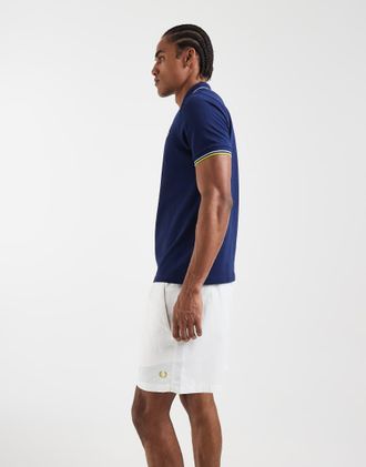 Fred Perry Tennis performance - Pantaloncini da tennis bianchi con logo in coordinato-Bianco