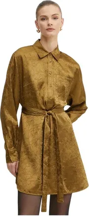 Pinko Pinko, Kleedjes, Dames, Geel, M, Polyester, Shirt Dress