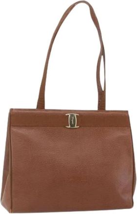 Ferragamo Pre-owned Shoulder Bags, female, Brown, Size: ONE SIZE Pre-owned Shoulder Bag