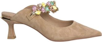 Alma En Pena Slingback Pumps met Strass Bandje - Dames - Muiltjes - Beige - 40 EU - Leer - Schoenen
