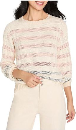 Nic+Zoe Scandi Stripe Sweater Womens Clothing Neutral : 2XL, Acrylic/Cotton