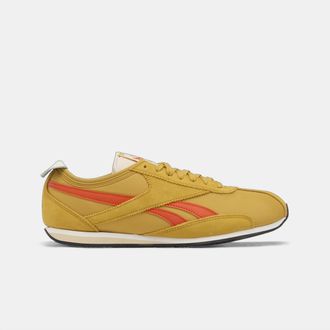 Reebok Unisex R400 Sneaker, GRIT Gold/Pump Orange/Chalk, 12 UK