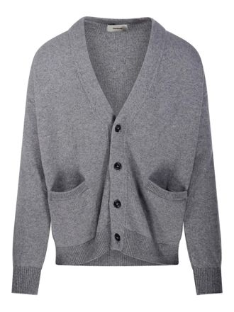 A Paper Kid patch pocket V-neck cardigan - men - Fabric - 46 - Grey