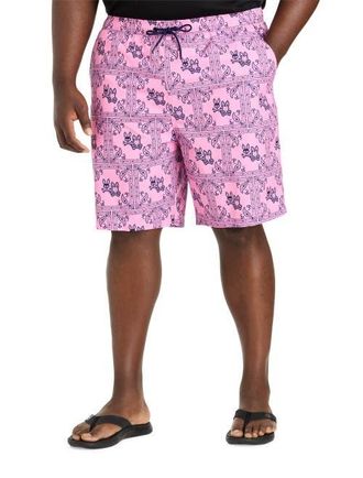 Psycho Bunny Big & Tall Luke Allover Swim Trunks in Pink at Nordstrom, Size 1X Big