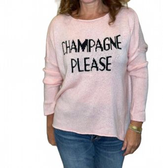 Wooden Ships Womens Champagne Please Crew Sweater In Conch
