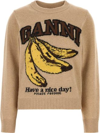 Ganni Cappuccino Wool Blend Sweater
