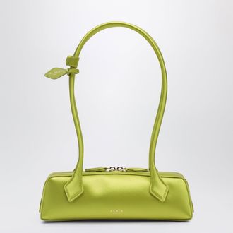 Alaia Le Teckel small shoulder bag in lime satin