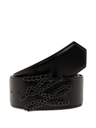 Karl Lagerfeld K/Autograph riem met stras - Zwart